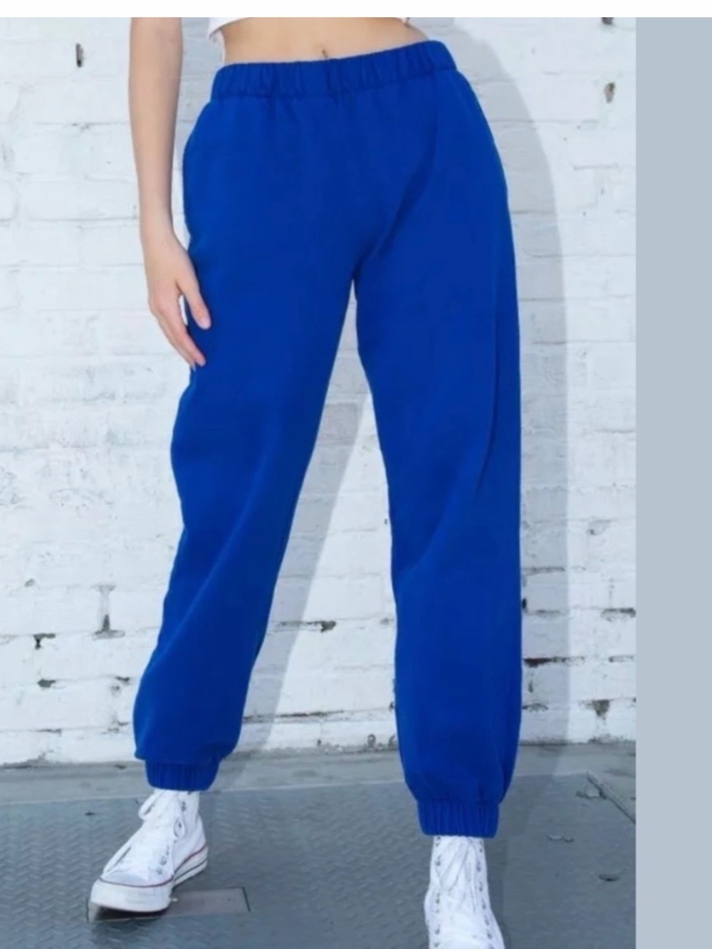 Brandy Melville Royal Blue Elastic-Waist Joggers